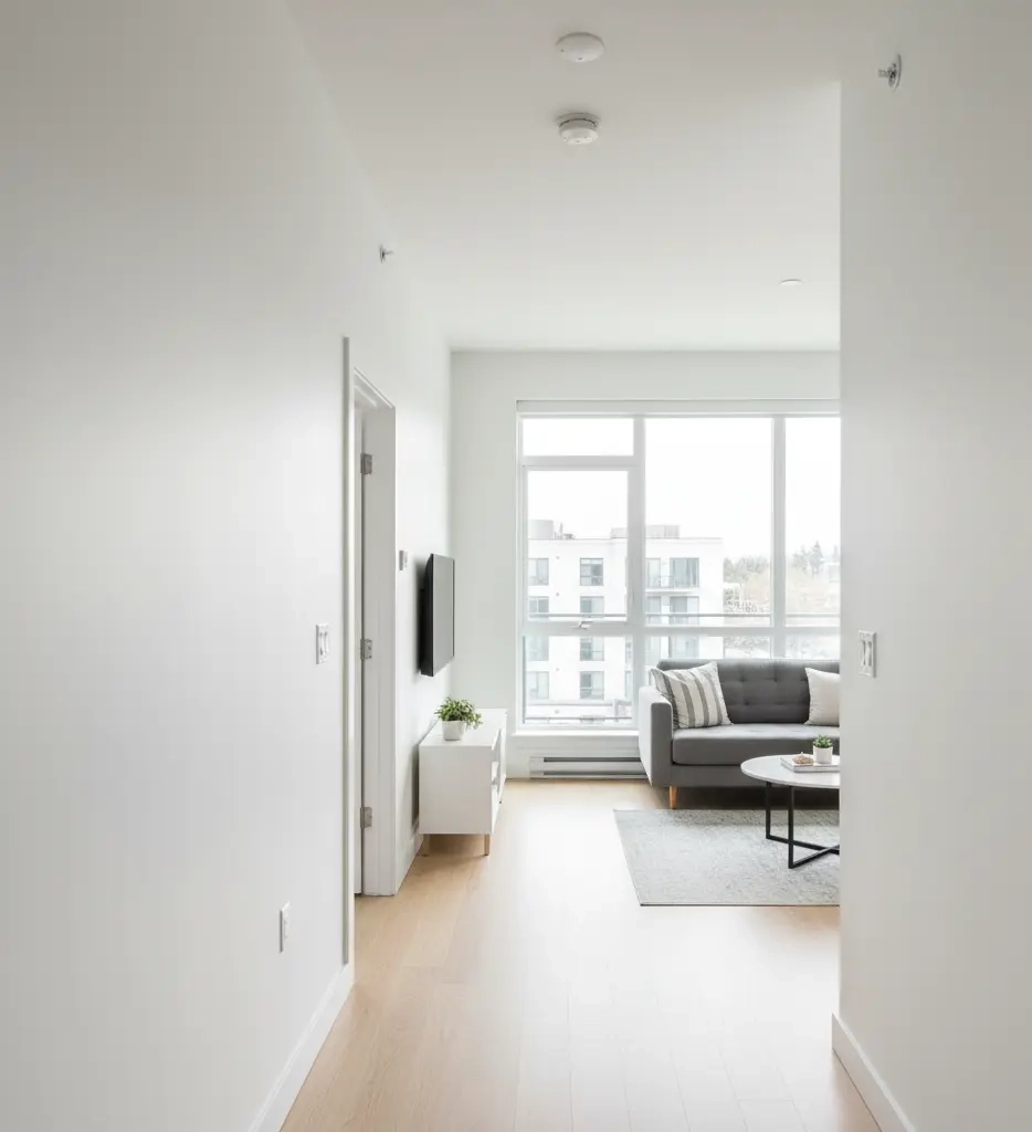 Downtown Bothell residential painting showing modern urban living spaces