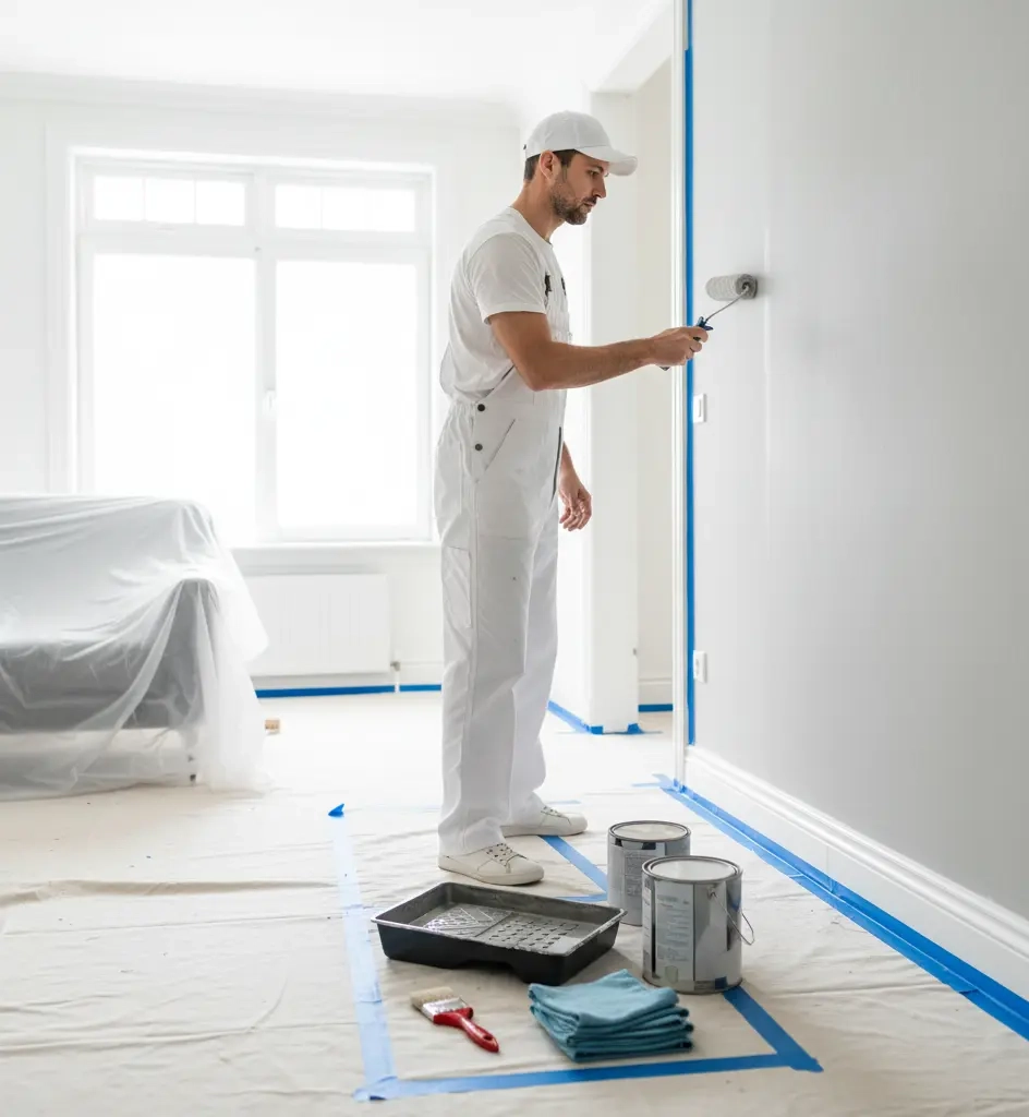 Professional residential painting process in Bothell showing systematic approach