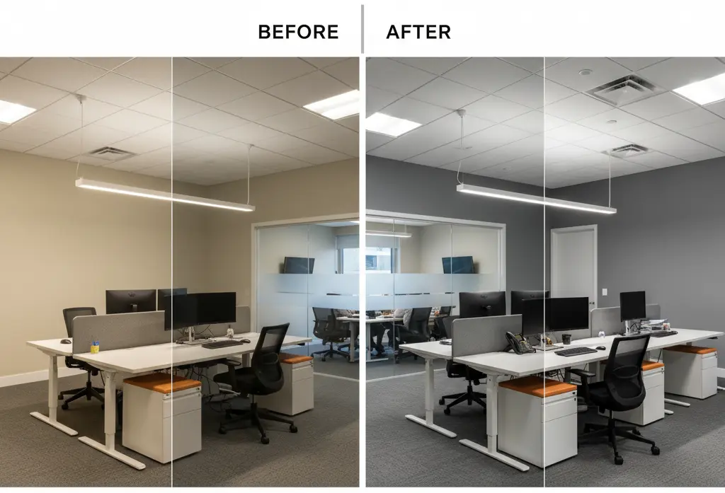 Successful tech office commercial painting project in Canyon Park Bothell