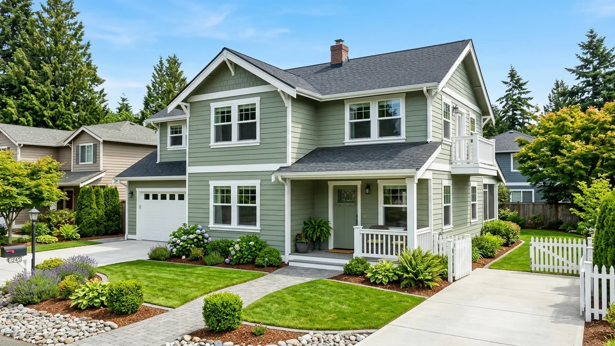 Exterior repaint on a Bothell WA home — Pizoni Painting Company