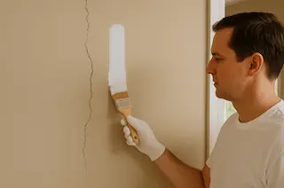 Drywall crack repair in Bothell showing professional seamless fix