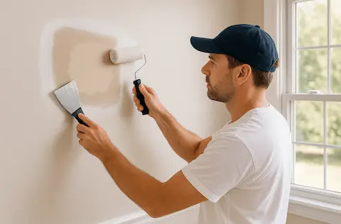 Professional drywall repair and wall preparation before interior painting in Bothell home