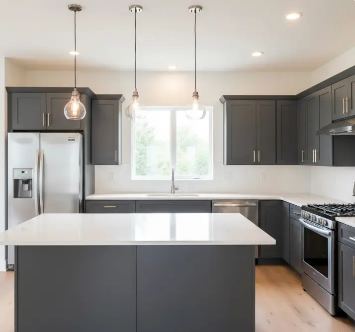 Kitchen wall painting in Everett home with fresh bright colors