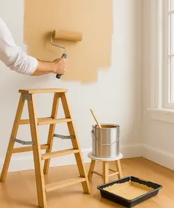 Interior painting service - living room transformation