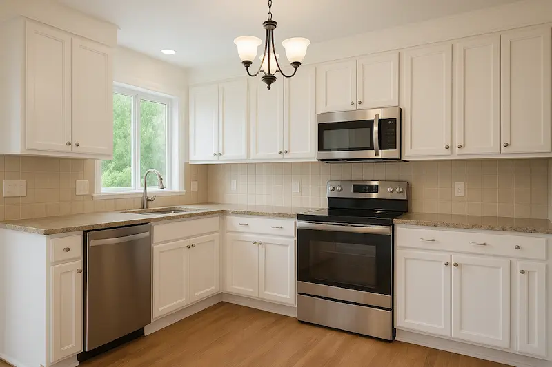 Vintage 1987 maple cabinet transformation in Houghton Kirkland preserving quality construction