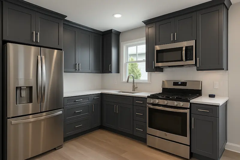 Modern tech professional home kitchen cabinet transformation in Kirkland