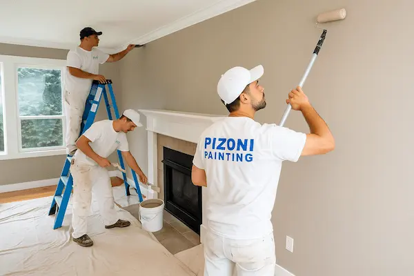 Professional painting company team working on residential project in Bothell - local painters near me