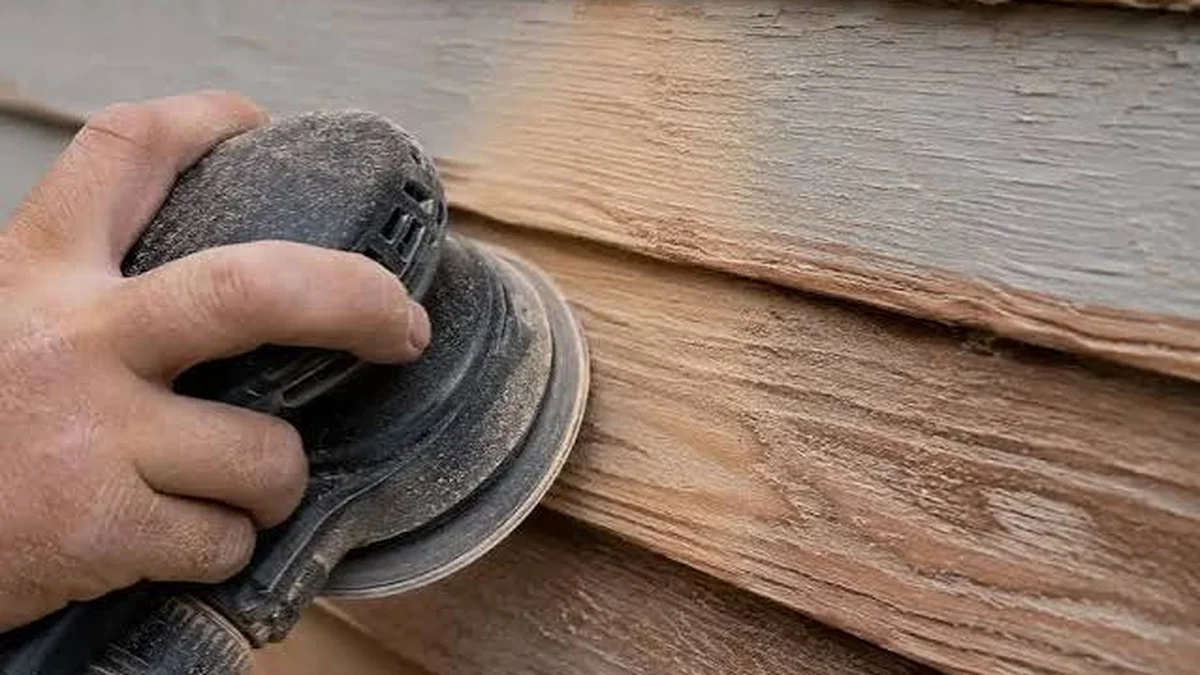 Cedar siding preparation before exterior painting — Seattle craftsman home