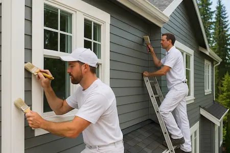 Professional painters working on Mill Creek home with meticulous attention to detail and quality craftsmanship
