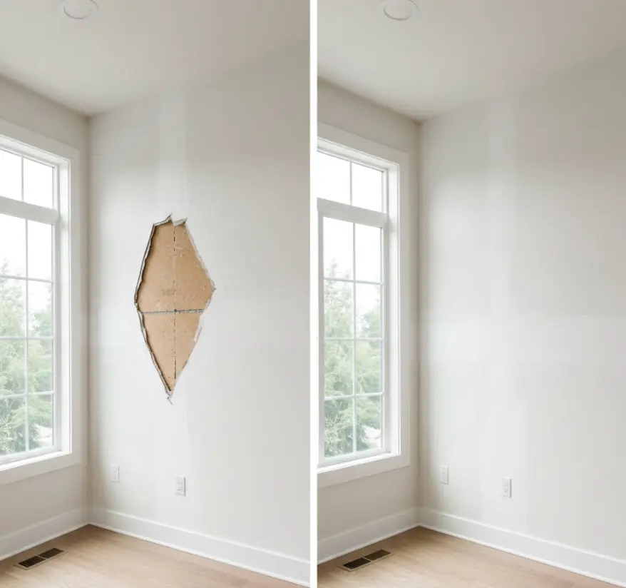 Professional drywall repair process in Redmond home