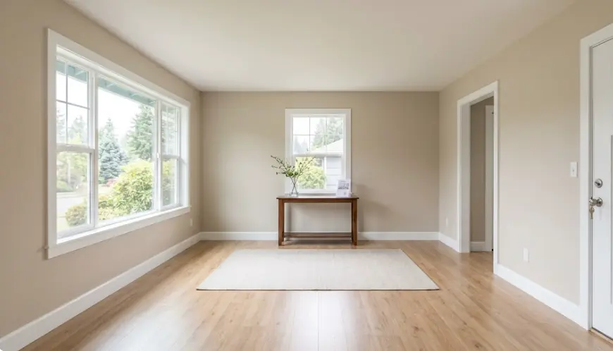 Neutral interior repaint in Accessible Beige before home listing — Fairwood, Renton WA