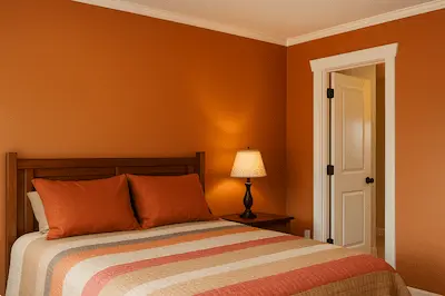 Professional room painting in Snohomish - bedroom transformation with warm colors