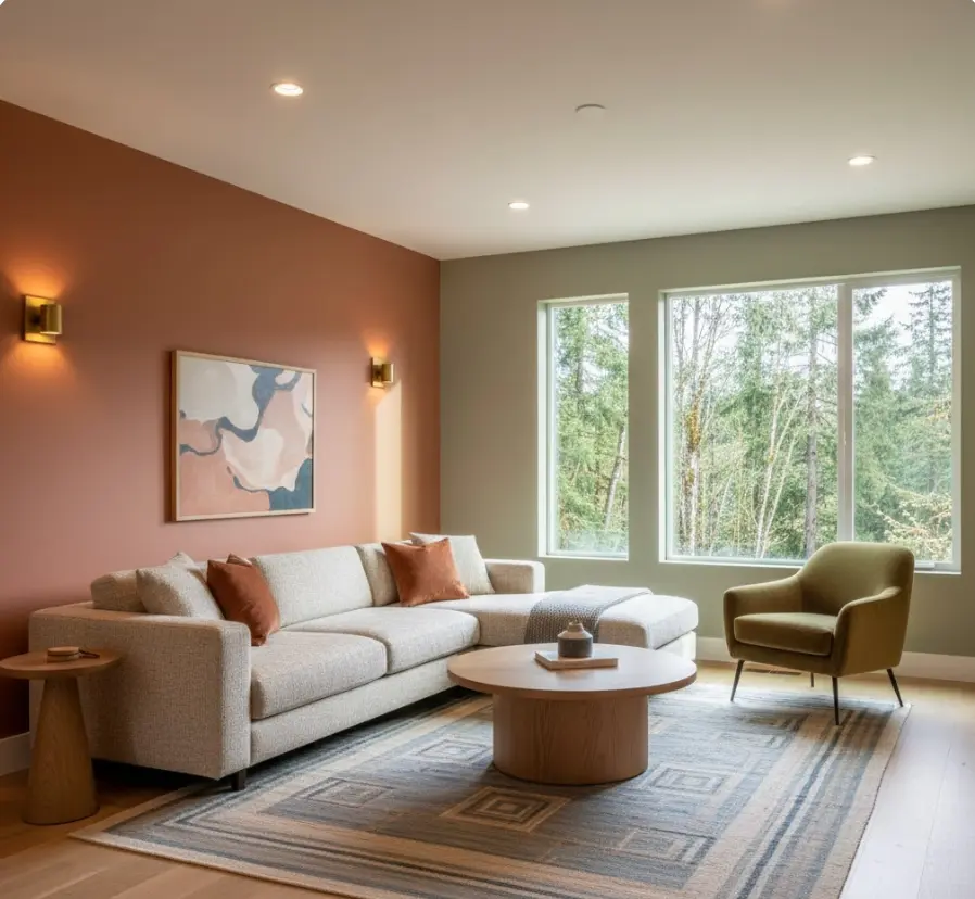 2026 interior color trends for Sammamish homes showing nature-inspired palettes