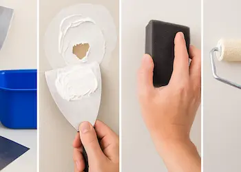 Step-by-step drywall repair process showing professional techniques used in Sammamish homes