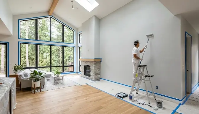 Professional interior painting in a Sammamish home — clean lines, premium finish