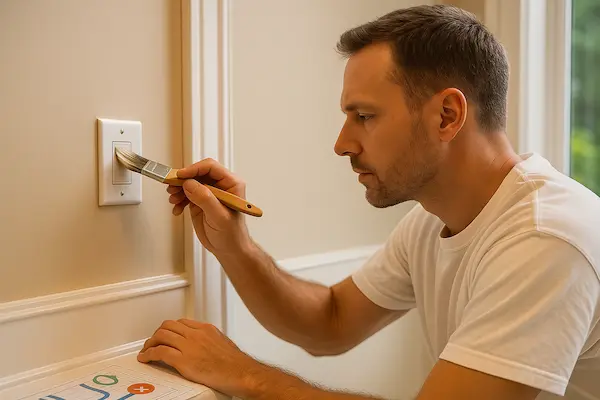 Final detailing during room painting in Sammamish with professional attention to details