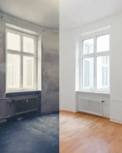 Single room painting project showing immediate transformation in Shoreline home