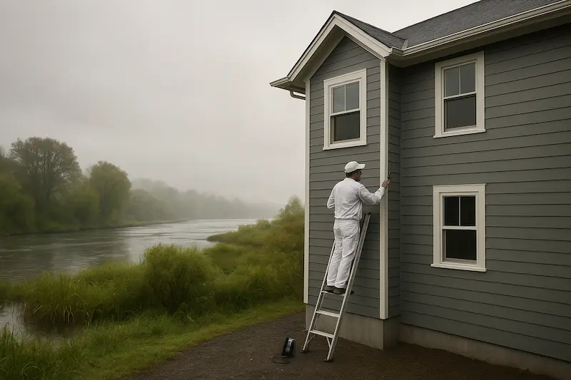 Riverfront home painting in Snohomish with moisture-resistant coating systems