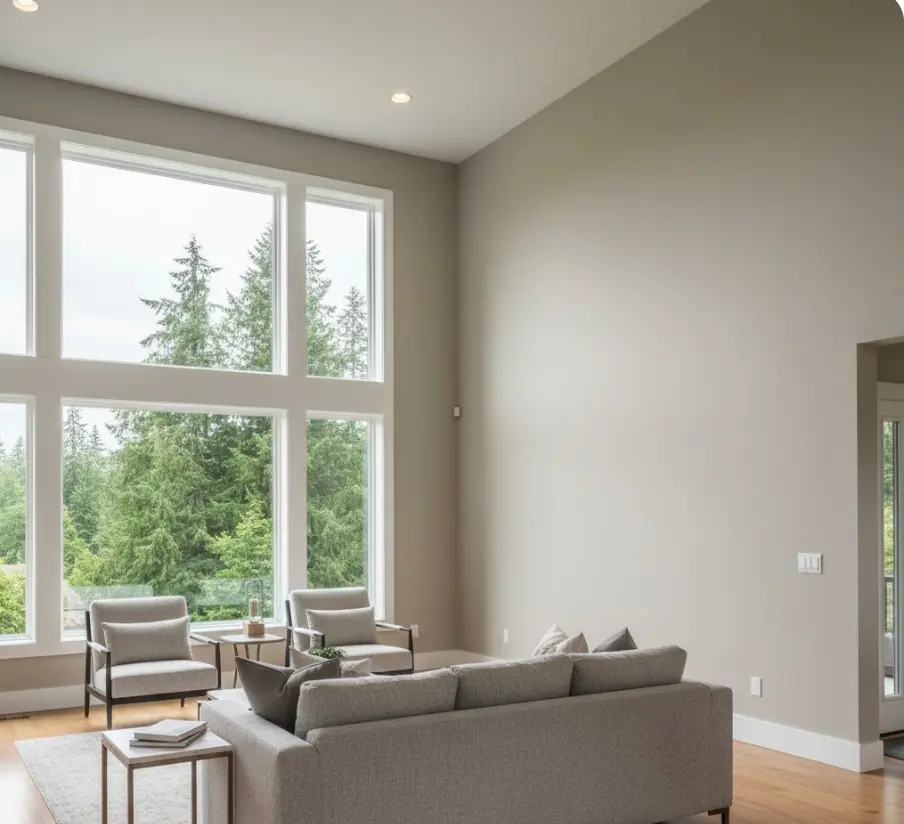 Beautifully painted walls in completed Sammamish home project