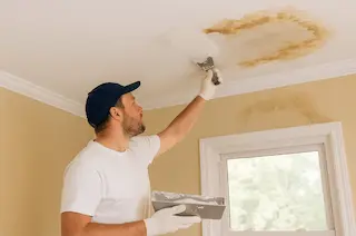 Water damage drywall repair in Bothell ceiling showing professional restoration