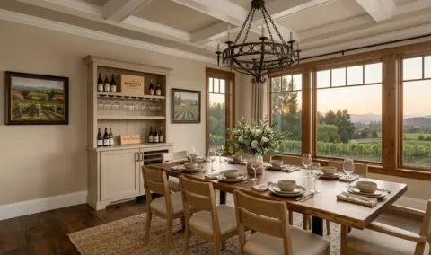 Interior painting in Woodinville wine country home — elegant dining room freshly painted in warm neutral for entertaining