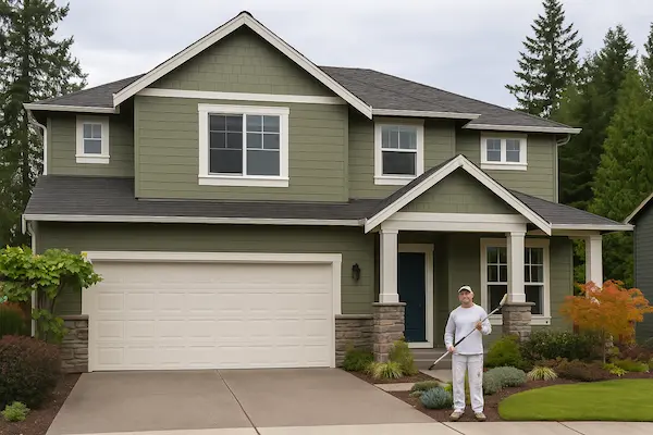 Professional painting project at Woodinville wine country estate showing attention to luxury details